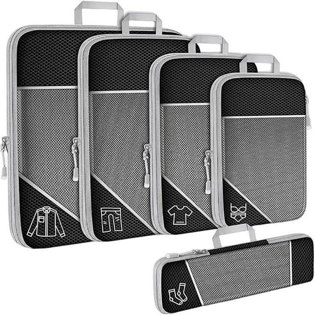 Ataucjin Compression Packing Cubes,5Pack Luggage Packing Cubes