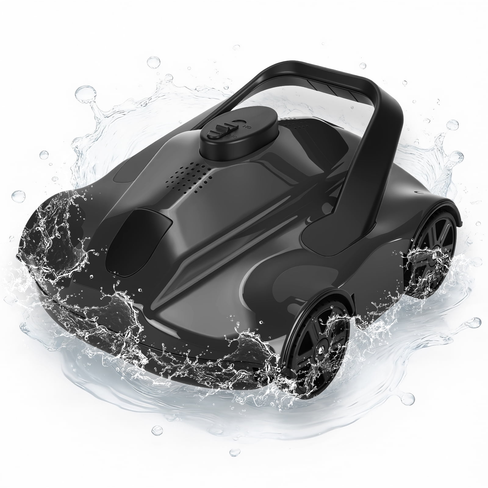 Ataucjin Cordless Robotic Pool Vacuum Cleaner, 130-Min Runtime Automatic Sweeper with Self-Parking Technology, Efficient Filtration for Above-Ground Pools Up to 860 Sq.ft, Portable Lightweight Design