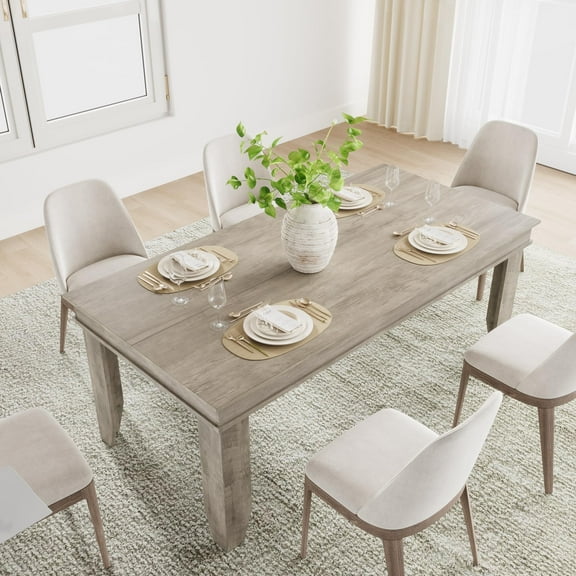 Ataucjin Dining Table for 6-8 People, 71" Long Kitchen Tables with Wooden Sturdy Frame, 6 Ft Large Rectangular Dinner Table for Living Room, Kitchen, Dining Room,Table only