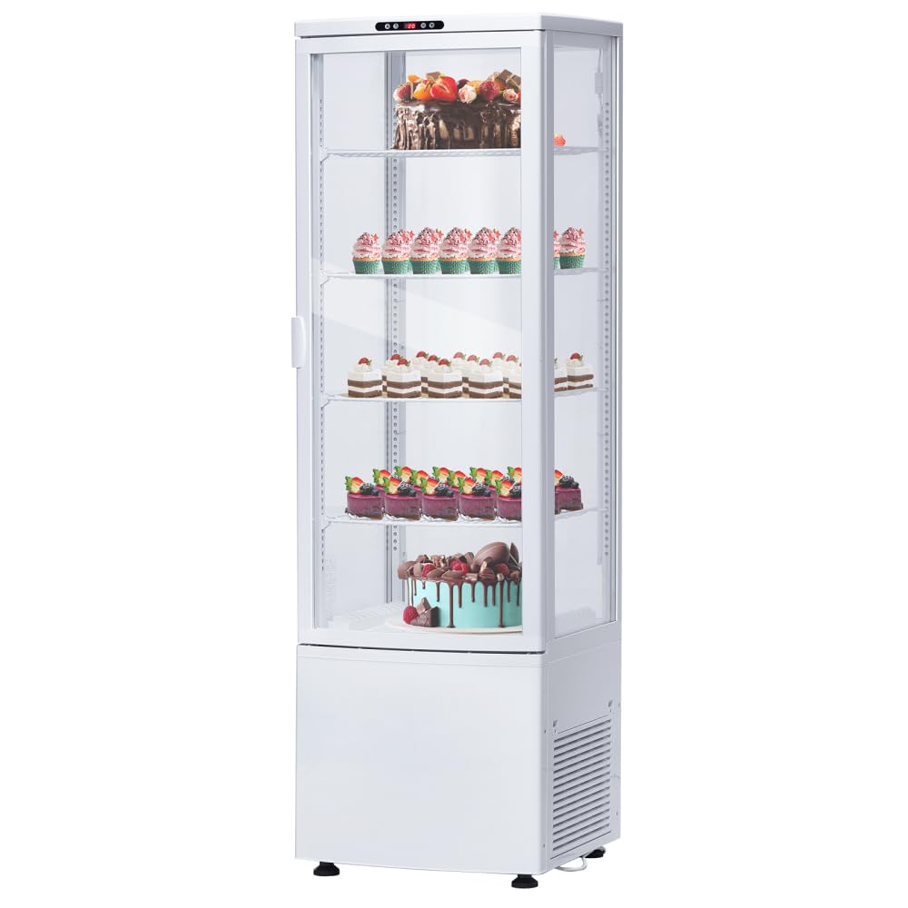 Ataucjin Display Refrigerator,Commercial Refrigerators,Single Glass Door Display Refrigerator,Merchandiser Display Beverage Cooler,Tall Upright Beverage Refrigerator With LED Lighting,Adjustable Shelf