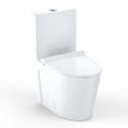 thumbnail image 1 of Ataucjin Elongated Toilet for Bathrooms, One-Piece Toilet with Soft Close Seat, Powerful & Quiet Left Side Trip Lever Flush 1.28 GPF, Ceramic Crisp White 12" Rough-In, 1 of 7