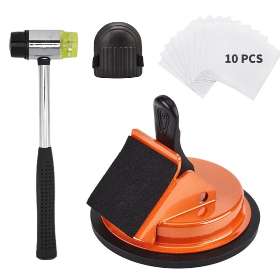 Ataucjin Floor Gap Fixer Tool, Laminate Flooring Gap Repair Tool Kit, Floor Suction Cup Puller with Rubber Mallet, 10 Reusable Adhesive Pads & Knee Pad for Hardwood Floor Installation