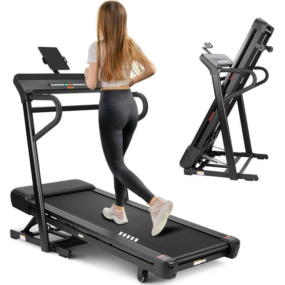 Ataucjin Foldable Treadmill with 3.5HP Foldable Compact Walking Treadmill, Uphill & Downhill Running Mode,350LBS Capacity,Range -3 to +15,Speed 1-20KM/H,APP Control