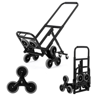 Ataucjin Folding Stair Climber Hand Truck And Dolly Heavy Duty Stair Climbing Cart Portable Trolley Cart Luggage Cart 330 LB Capacity With Handle For Moving Shopping Travel Office