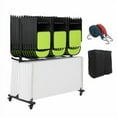 thumbnail image 1 of Ataucjin Folding Table and Chair Cart, Folding Chair Strorage Rack with Cover, Height Adjust, PVC Lock Wheels, 400 LBS Capacity for 42 Chair, Heavy Duty Metal Chair Rack., 1 of 7