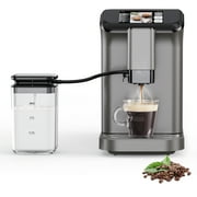 Ataucjin Fully Automatic Espresso Machine with Milk Frother, 4-in-1 Coffee Maker with Built-In Conical Burr Grinder & Touch Display, for Espresso, Cappuccino & Latte