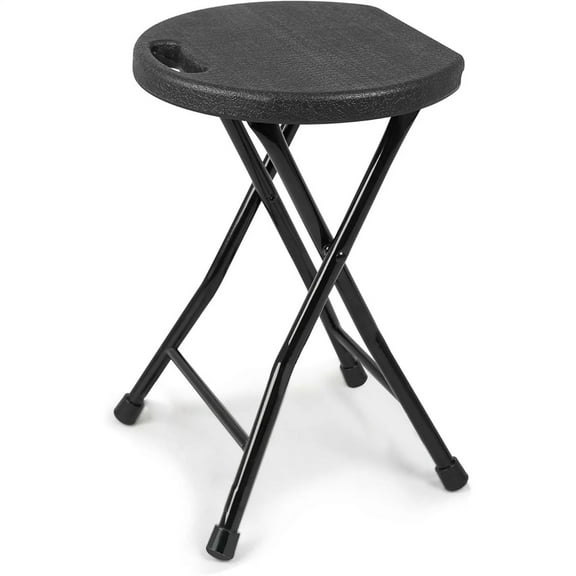 Ataucjin Heavy Duty Round Fold Stool Chair with 500lbs Capacity for Adults, 18 Inch Foldable Stool for Dorm, Kitchen, Vanity, Church and Outdoor use
