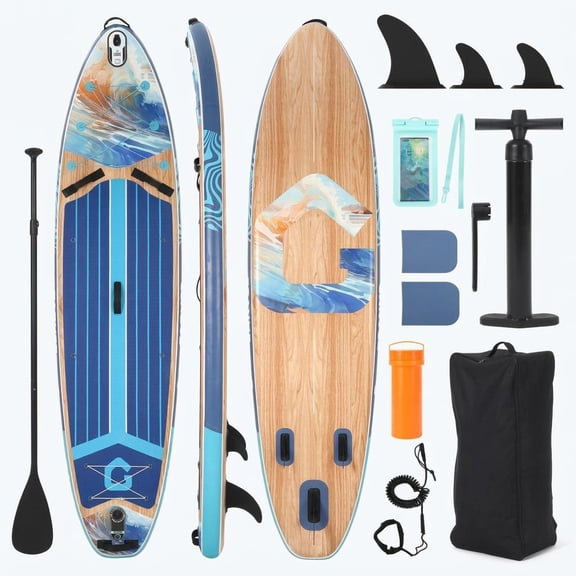 Ataucjin Inflatable Paddle Board,Inflatable Stand Up Paddle Boards with Premium SUP Accessories,450LB High Weight Capacity Wide for Beginners, Large Paddle with Camera Mount