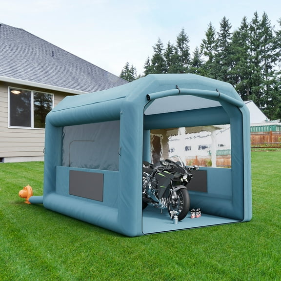 Ataucjin Inflatable Paint Booth, Blow Up Paint Booth 13x10x9 ft Inflatable Spray Booth Tent with 950W Blower, Portable Spray Shelter with Air Filter System for Car Motorcycle Garage Furniture