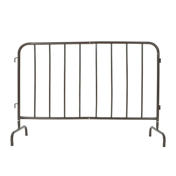 Ataucjin Interlocking Steel Barricade, 6ft Industrial Grade Metal Barricade with Detachable Support Legs, Crowd Control Metal Barrier Quick-Assembly Anti-Theft Design, Rust-Proof Coating