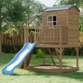 thumbnail image 1 of Ataucjin Kids Outdoor Playhouse with Slide, 2 Story Wooden Playhouse with Sandbox, Elevated Cedar Wooden Kids Playhouse with Step Ladder(ship in 3 boxes), 1 of 8