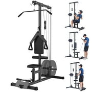 Ataucjin LAT Power Cable Machine,LAT Power Cable Machine with High and Low Pulley Station,LAT Pulldown Machines,Row Cable Machine with Adjustable Leg Support for Home Gym Fitness Equipment
