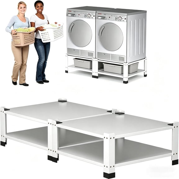 Ataucjin Laundry Pedestal Universal Washer Dryer Base, 800 lbs Capacity Heavy Duty Washing Machine Stand, Anti Vibration & Anti Rust Appliance Stand for Laundry Room Garage