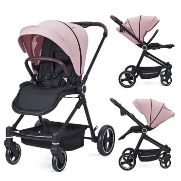 ANNA QUEEN 2-in-1 Convertible Baby Stroller – Reversible Seat To Bassinet, Lightweight Foldable Pushchair With UV Canopy & One-Hand Fold