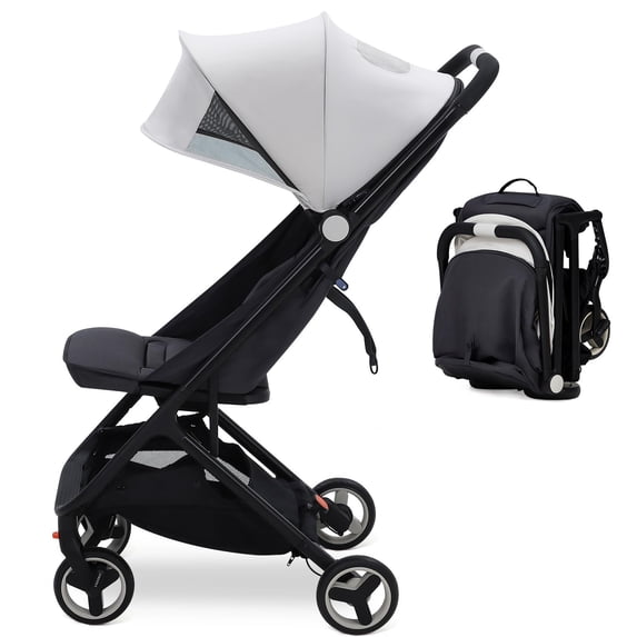 Ataucjin Lightweight Stroller Compact One-Hand Fold Travel Stroller Compact Stroller With Canopy Storage Basket Multi-Position Recline Seat Infant And Toddler Stroller For Airplane Friendly