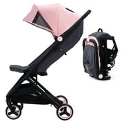 Ataucjin Lightweight Stroller Compact One-Hand Fold Travel Stroller Compact Stroller With Canopy Storage Basket Multi-Position Recline Seat Infant And Toddler Stroller For Airplane Friendly