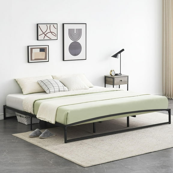 Ataucjin Low Bed Frame Full Size Heavy Duty Metal Twin Bed Frame Queen Size Platform Bed Frame King Bed Frame Mattress Foundation With Steel Slat Support No Box Spring Needed