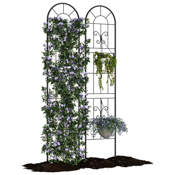 Ataucjin Metal Garden Trellis Panel, Heavy-Duty Decorative Outdoor Fence for Vines, Flowers & Vegetables, Plant Support for Patio & Yard