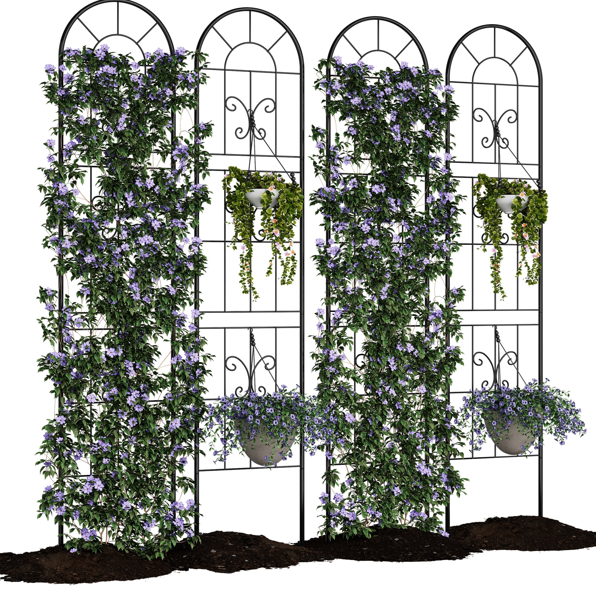 Ataucjin Metal Garden Trellis Panel, Heavy-Duty Decorative Outdoor Fence for Vines, Flowers & Vegetables, Plant Support for Patio & Yard