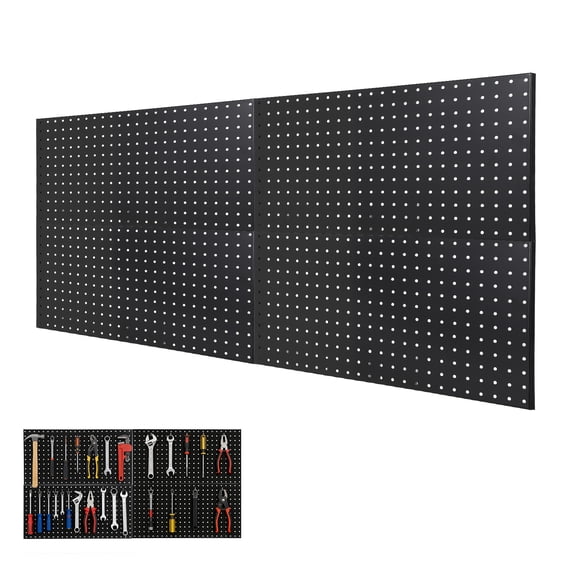 Ataucjin Metal Pegboard Panels, Peg Board Panels Steel Wall Organizer for Garage Workshop Kitchen and Craft Room Tool Storage