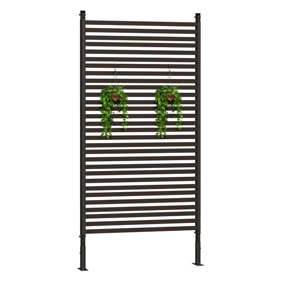 Ataucjin Metal Privacy Screen,Freestanding Room Divider,Decorative Privacy Fence,Rust-Resistant Weatherproof Fence Panel For Outdoor Patio Garden Balcony Backyard,1PCS,71" H×35" W
