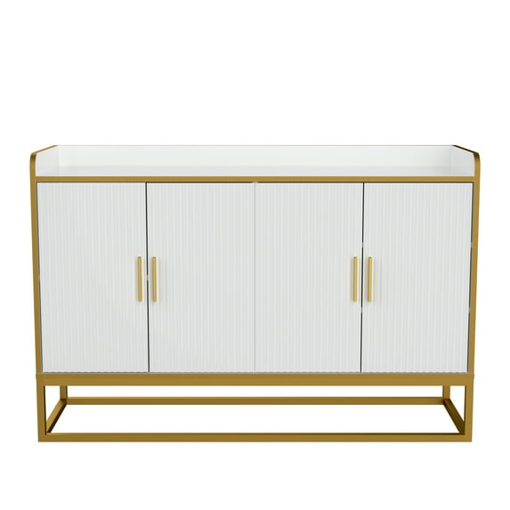 Ataucjin Modern Kitchen Sideboard Buffet Cabinet, Free Standing Large Storage Space Storage Cabinet With Safe Countertop Fence For Living Room, Hallway, Entryway, Dining Room, Bedroom