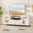 thumbnail image 1 of Ataucjin Modern TV Stand For 60/65/70 Inch TV Entertainment Center With Fluted Glass Door TV And Media Console Cabinet With Storage Drawer And Open Shelf For Living Room, 1 of 7