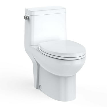Ataucjin One Piece Toilet, Elongated Toilet With Soft Closing Seat, V-Cover Toilet Seat, Left-Hand Trip Lever and Comfortable Seat Height for Bathroom