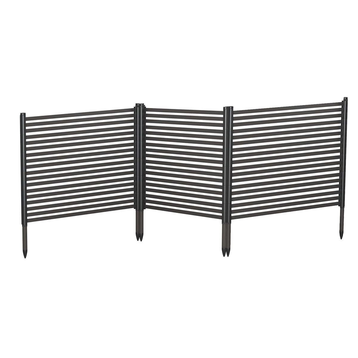 Ataucjin Outdoor Privacy Screen, 3-Panel No Dig Metal Barrier for Animals, Rustproof Outdoor Decorative Fence for Flower Beds, Patio, Backyard, Vegetable Gardens