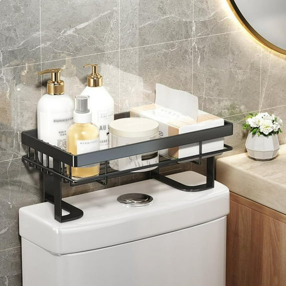 Ataucjin Over The Toilet Storage, 1-Tier Bathroom Organizers and Storage, Over Toilet Bathroom Organizer, No Drilling Storage Shelf, Above Toilet Storage Rack, Back of Toilet Organizer Single Layer