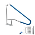 thumbnail image 1 of Ataucjin Pool Handrail, 32"x22.5" Pool Railings for Inground Pools, Swimming Pool Safety Handrails 375lbs Load Capacity, 304 Stainless Steel Pool Stairwith Grip Cover, Quick Mount Base Plate, 1 of 7