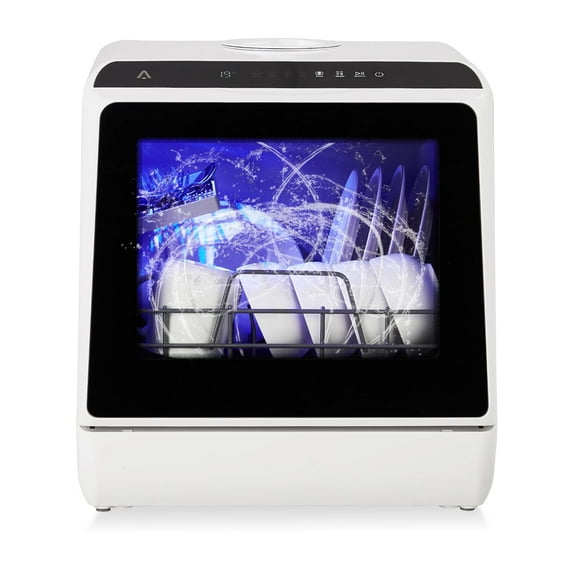 Ataucjin Portable Dishwasher,Countertop Dishwasher 5L Water Tank,5 Washing Programs & High-Temp Air-Dry Function,Tabletop Small Dishwasher with 360°pray and Baby Care for Apartments,No Hookup Needed