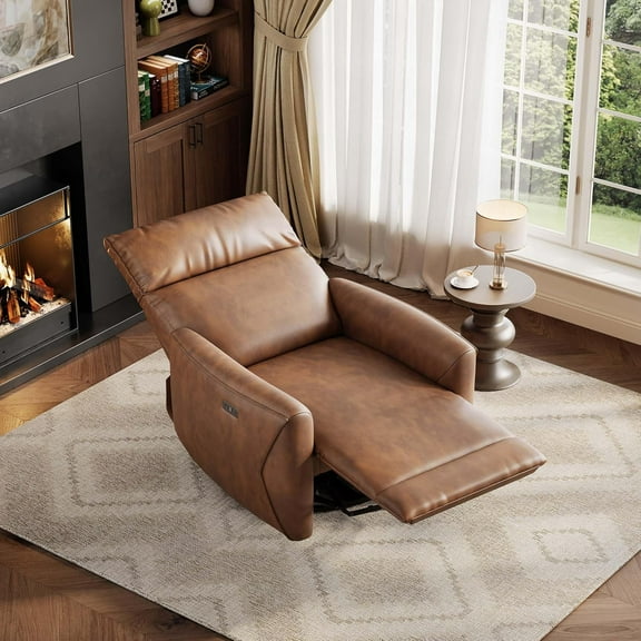 Ataucjin Power Recliner Chair, Swivel Rocker Chair for Adults, Upholstered Fabric Glider Recliner Nursery Chair with USB Ports, Ergonomic High Back Single Sofa Seat for Living Room