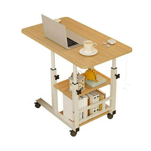 Ataucjin Small Mobile Standing Desk, Adjustable Height Portable Rolling Desk, Tiltable Desk C Shaped End Table For Couch, Hospital Table Laptop Stand For Home Office School