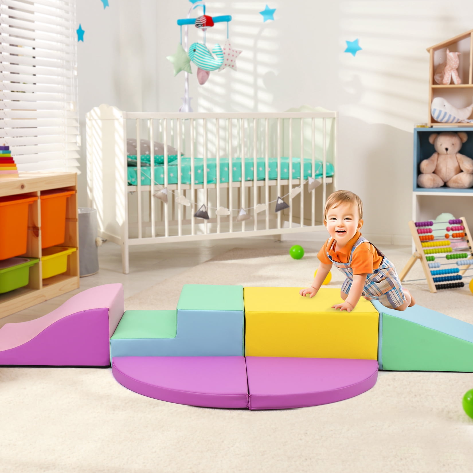 Ataucjin Soft Climbing Indoor Set, Foam Climbing Blocks for Toddlers ...