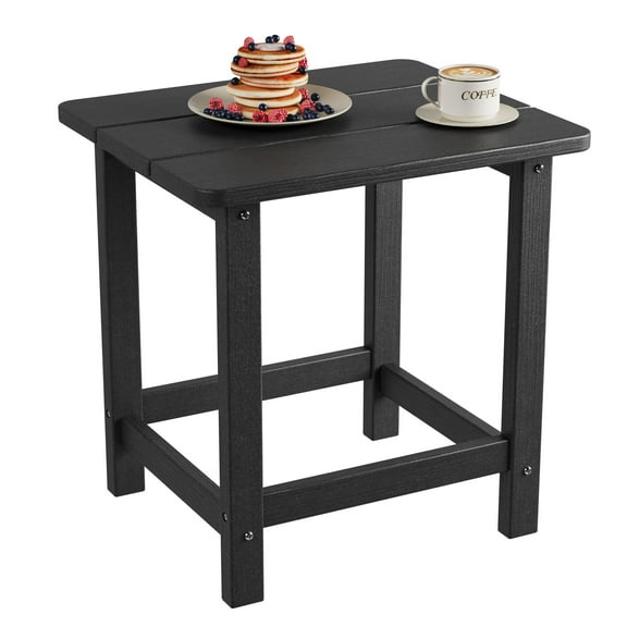 Ataucjin Square HDPE Outdoor Side Table,Weather Resistant Double Small Adirondack Side Table,Outdoor Indoor End Table for Adirondack Chair,Patio Table for Pool,Deck and Porch,Easy to Assemble