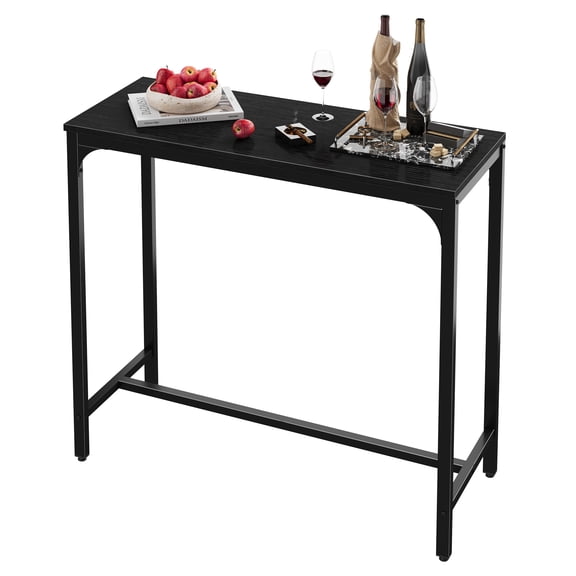 Ataucjin Sturdy Metal Frame Rectangular Bar Table, 42.5" High Top Counter Height – Modern Narrow Kitchen Island Pub Table for Home Bar, Living Room