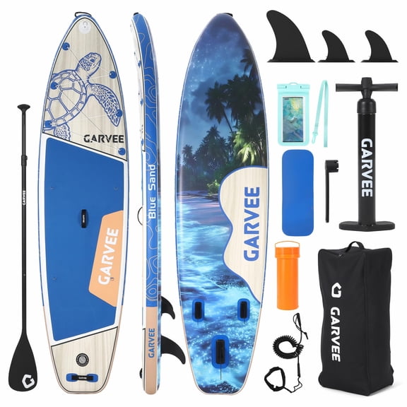 Ataucjin Superior Stability Inflatable Paddle Board, 11ft Upright SUP, High-End PVC, 34" Wide, 6" Thick, Water Bag Included, Ideal for Water Sports