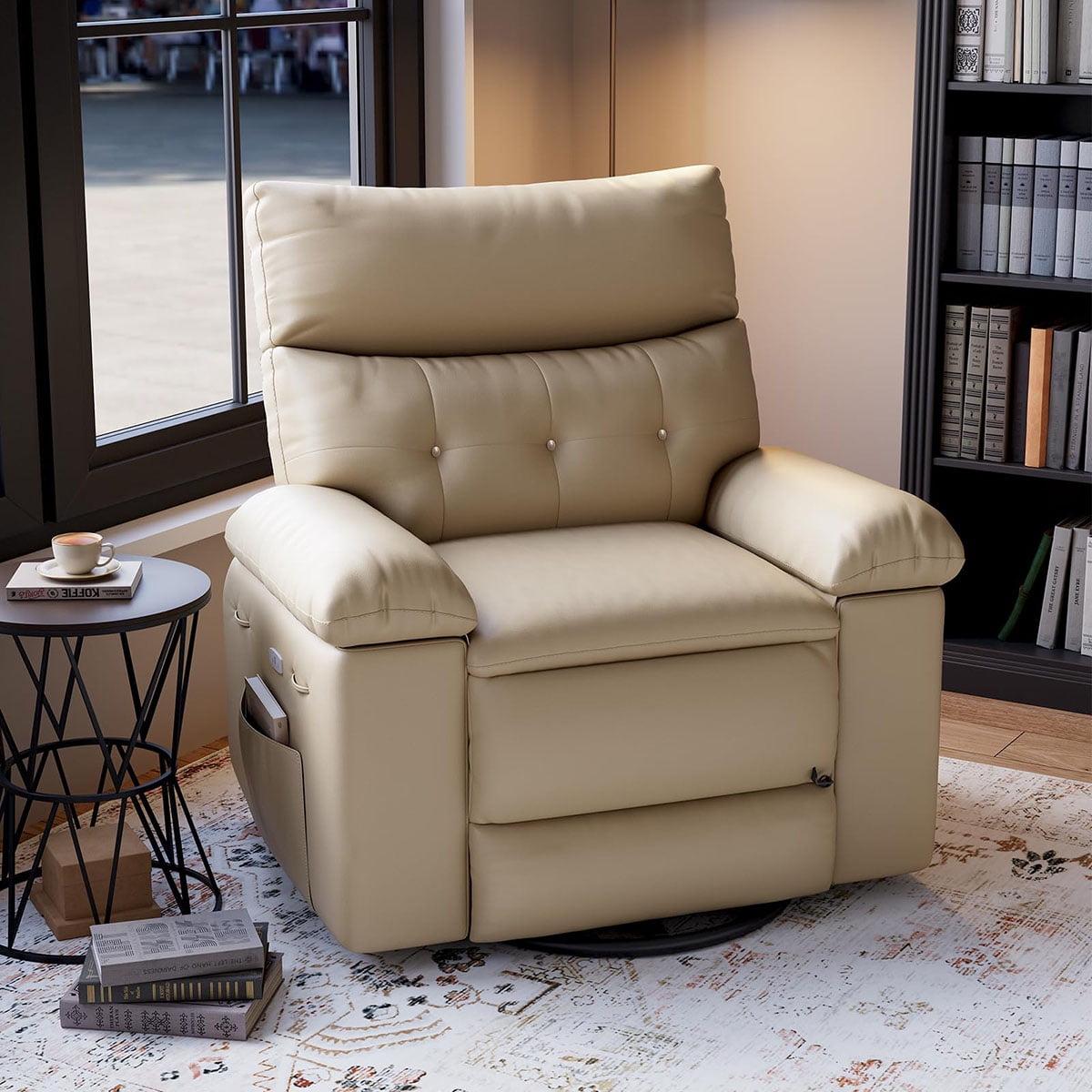 Ataucjin Swivel Massage Chair, Power Rocking Recliner Chair with ...