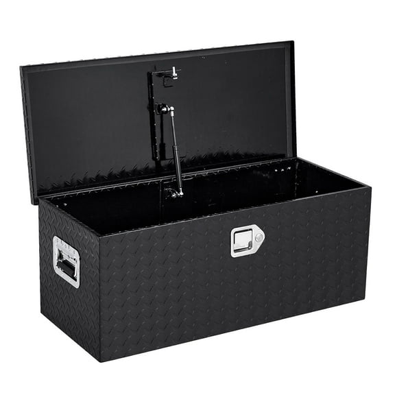 Ataucjin Truck Bed Tool Box, Heavy Duty Aluminum with Sliding Shelf, Diamond Plate ToolBox for Pick Up Truck RV Trailer, Trailer Toolbox Storage with Side Handle, Lock and Keys