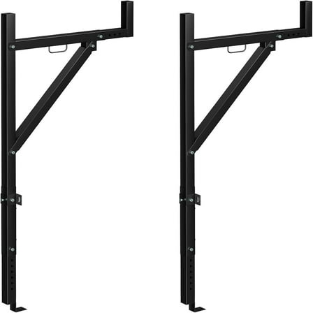 Ataucjin Truck Rack, 19-34inch Extendable Truck Ladder Rack, 44.5"-49.5" Adjustable Height, 250 lbs Capacity Steel Ladder Rack for Truck, Heavy Duty Truck Bed Rack for Kayak, Surfboard,Lumber,Ladder