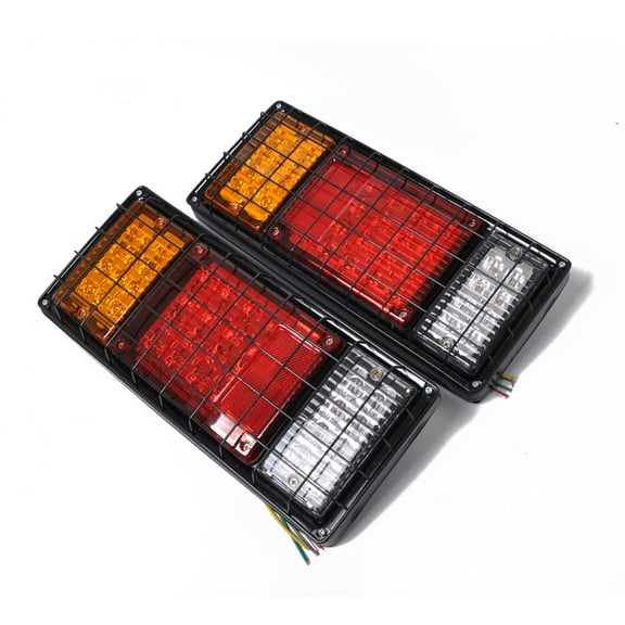Ataucjin Turn Signal Brake Reverse Running Lights 2Pcs LED Truck Trailer Tail Lights Bar Kit 40 LED w Iron Net Protection, Tail Light 12v Led Truck Trailer Tail Lights Waterproof Automobile Refitting