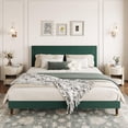 thumbnail image 1 of Ataucjin Twin/Full/Queen/King Size Platform Bed Frame, Modern Twin Bed Frame with Upholstered Headboard and Strong Metal Slats Support, No Boxing Spring Needed, Easy Assembly, 1 of 7