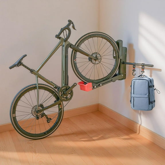Ataucjin Wall Mount Bike Rack, No Heavy Lifting Required, Bike Wall Mount, Bike Hangers for Garage, Space-Saving Bike Rack Garage, Adjustable Size with Extendable Storage Hook