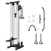 Ataucjin Wall Mounted Cable Crossover Machine for Small Home Gyms,19-Position Dual Pulley System, LAT Pulldown & Row, 400lb Capacity, Commercial Quality Space Saving Design