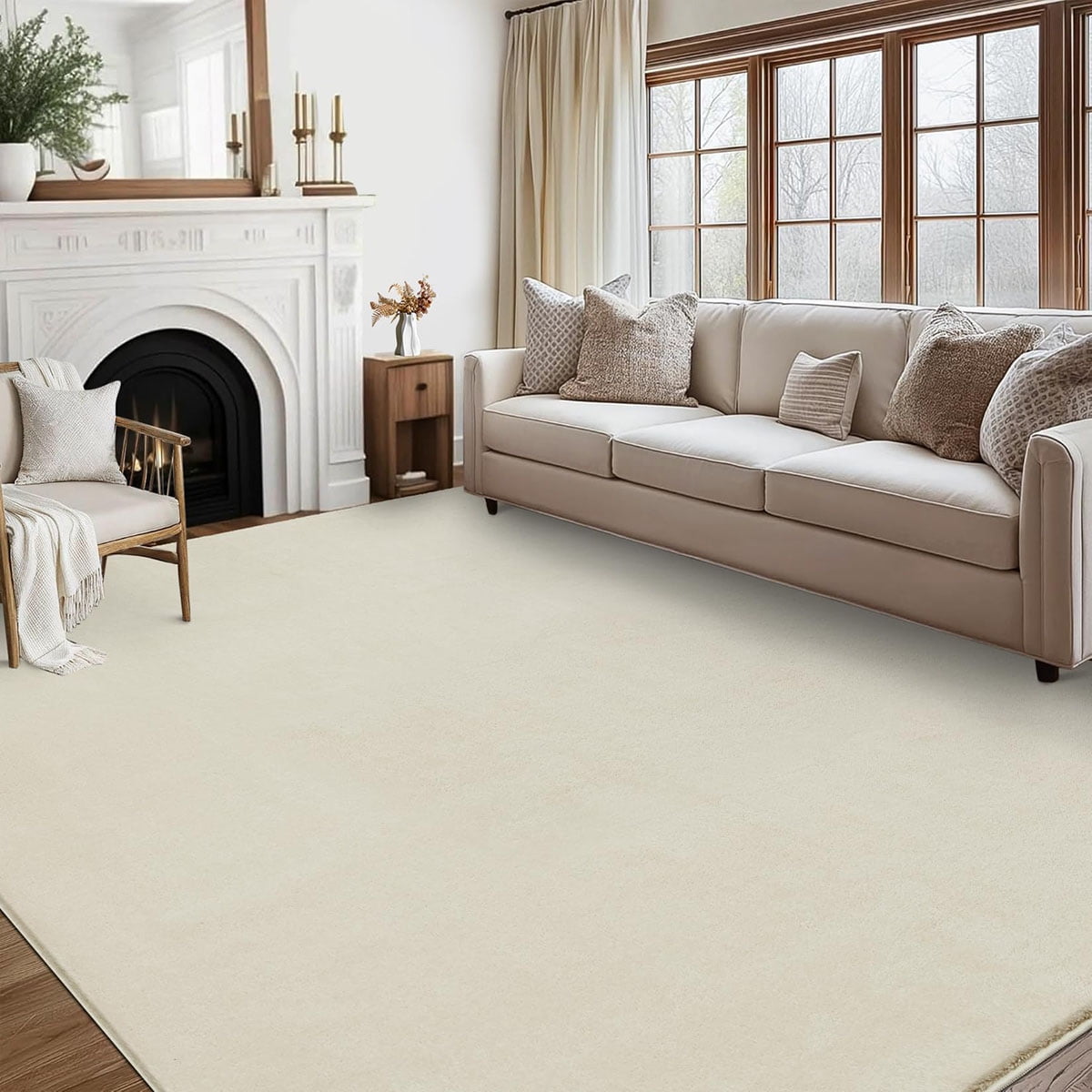 Ataucjin Washable Area Rug 8x10 Modern Minimalist Beige Rug with Non ...