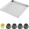 thumbnail image 1 of Ataucjin Washing Machine Pan 32" x 30" x 2" Heavy Duty 304 Stainless Steel Washing Machine Tray with 4 Pcs Anti-Vibration Washing Machine Feet, Washer Pan, No Hole, 1 of 9