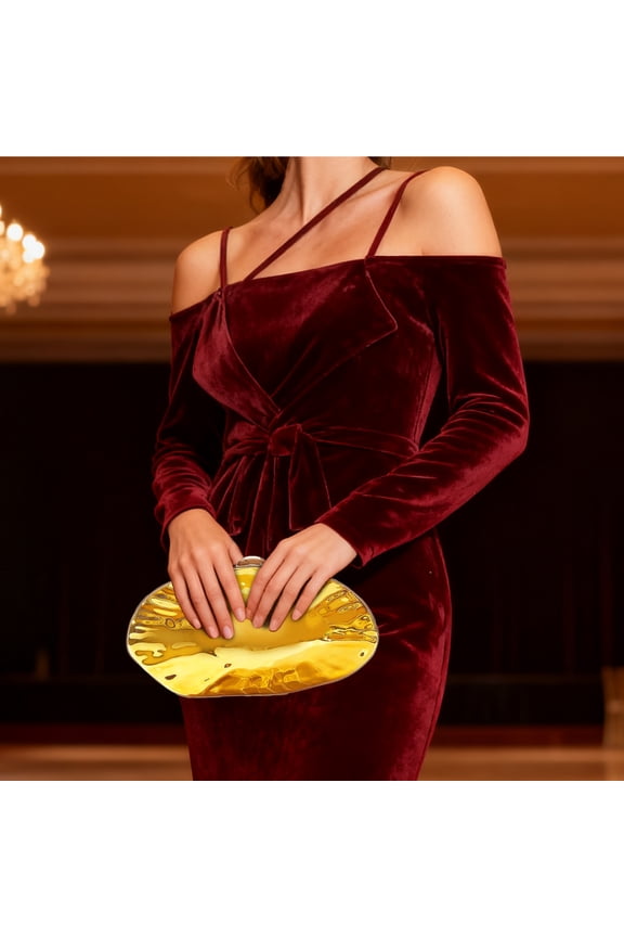 Women's Purse with Removable Chain, Acrylic Shell Shape Evening Bag for Wedding, Party, Prom, Cocktail, Date Night