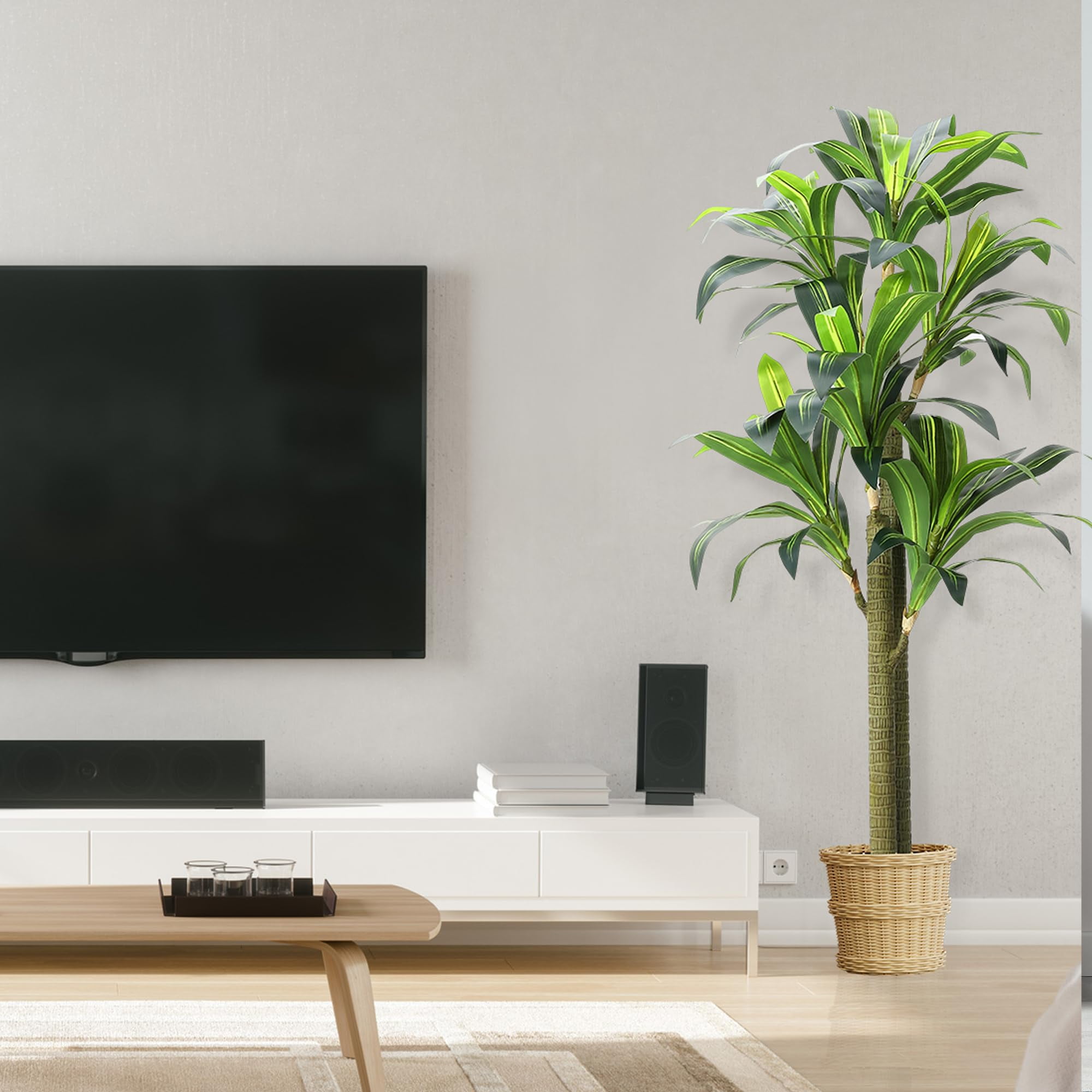 Ataucjin ficial Dracaena Tree for Home Decor, 3.5Ft Faux House Plants ...