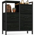 thumbnail image 1 of Ataujin 5 Drawer Mobile File Cabinet with Open Storage Shelf, Under Desk Storage Organization, Rolling Printer Stand and Fabric Lateral Filing Cabinet, Fits A4 or Letter Size Files, 1 of 6
